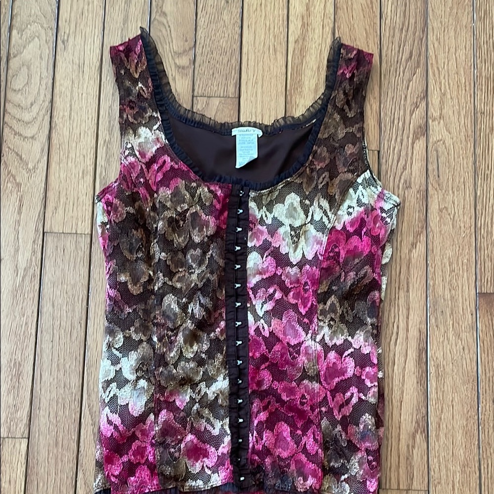 Studio Y Medium pink and brown camisole